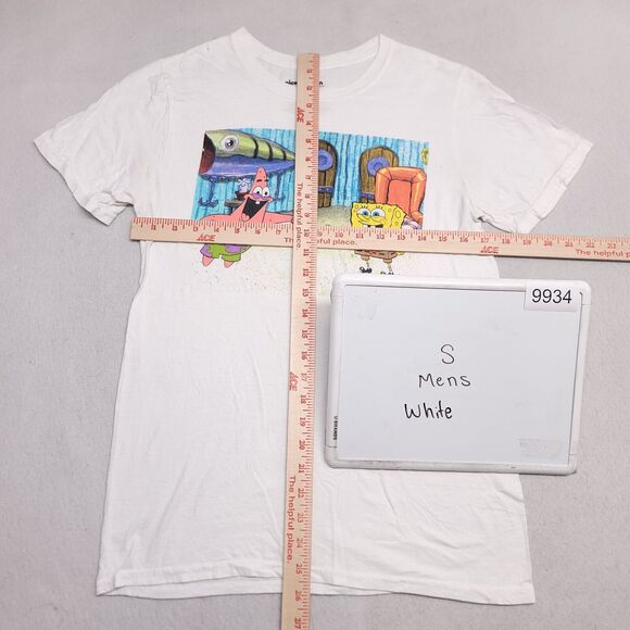 Nickelodeon SpongeBob Casual Graphic T-Shirt Adult Mens Size Small S White - Picture 8 of 9